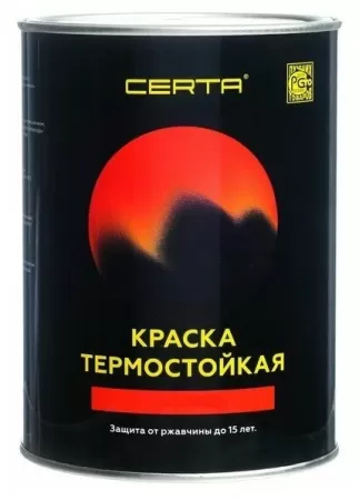 Фото certa эмаль антикоррозионная термостойкая серебристый (ral9006) 700°с 0,8кг (6 шт/уп)