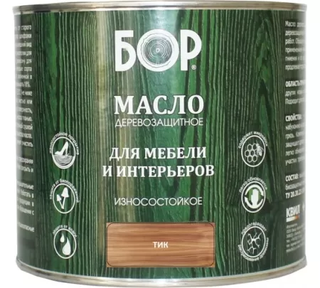 Фото масло деревозащитное для мебели и интерьеров тик (бан. 1,7кг)