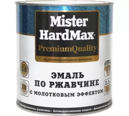 Фото эмаль с молотковым эффектом по ржавчине mister hardmax изумрудный (бан 2,5 кг/6 шт)