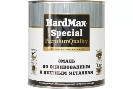 Фото эмаль по оцинкованным и цветным металлам hardmax special серый ral7040 (бан. 2,9кг)