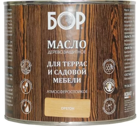 Фото масло деревозащитное для террас и садовой мебели орегон (бан. 1,7кг)