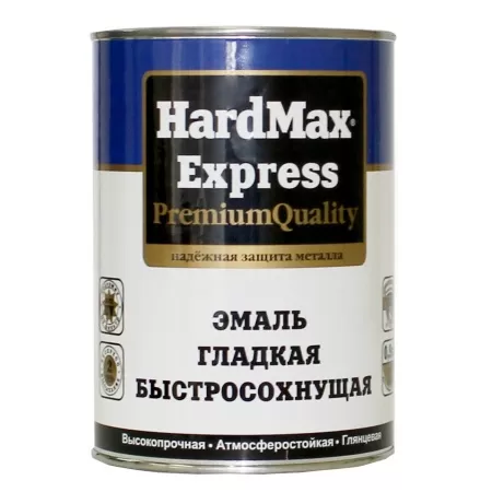 Эмаль гладкая быстросохнущая HardMax Express желтый (бан. 0,9кг) Фото эмаль гладкая быстросохнущая hardmax express желтый (бан. 0,9кг)