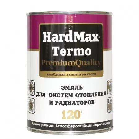 Фото эмаль для систем отопления и радиаторов hardmax thermo белоснежный (бан. 0,9кг) (14шт/уп)