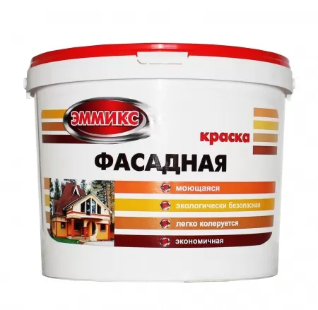 Фото краска вд "эммикс" фасадная белый (бар 14 кг) 