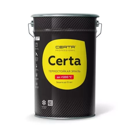 Фото "certa" эмаль антикоррозионная термостойкая антрацит (ral9017) до 600 °с