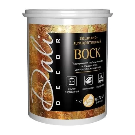 Фото dali-decor воск защитно-декоративный 1 кг бесцветный (6шт), 20448