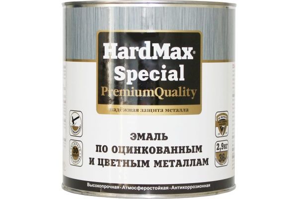 Фото эмаль по оцинкованным и цветным металлам hardmax special серый ral7040 (бан. 2,9кг)